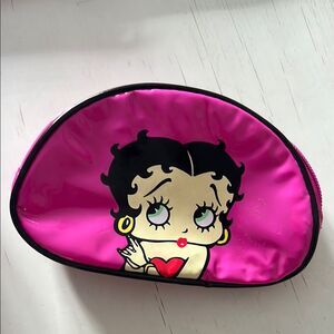 Betty Boop 2005 Pink PVC Cosmetics Bag Coin Purse Retro Collectible